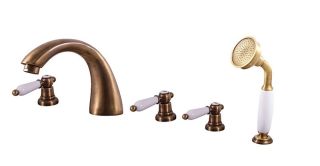 Смеситель на борт ванны Rav Slezak Morava retro MK569.5PSM бронза